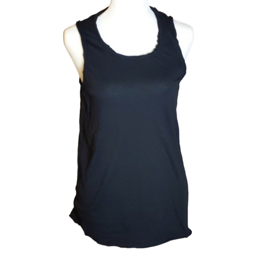 Chaser Open Back Tank Black M Y2K Minimalist Vintage Wash NWT